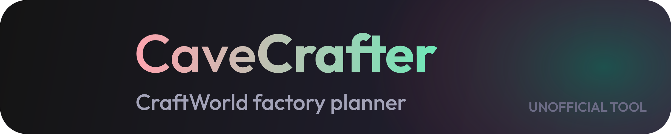 CaveCrafter - CraftWorld factory planner